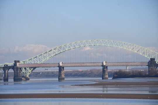 River Mersey bridges Runcorn