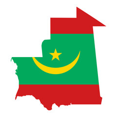 Map of Mauritania with flag