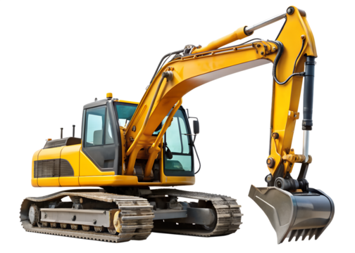 excavator on a white background