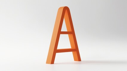 Orange Ladder Icon Bold Minimalist Design on White Backdrop Modern Style