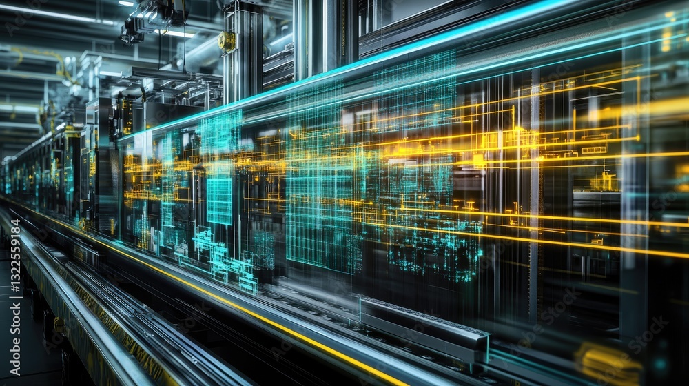 Poster a conceptual digital twin of a smart factory optimizing workflow simulations in real time.
