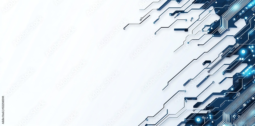 Poster dynamic abstract background with blue circuit patterns and space for text. perfect for technology-re