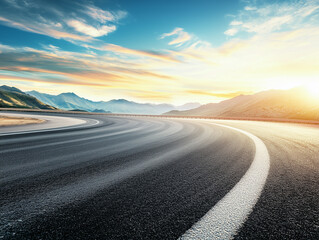 Fototapeta premium Curving Road Through Scenic Mountain Landscape