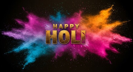 A vibrant celebration of Holi, featuring joyful colors, playful powder, and cheerful greetings among friends and family.