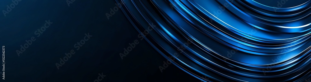 Poster a sleek and modern abstract background featuring elegant blue lines that create a sense of depth and