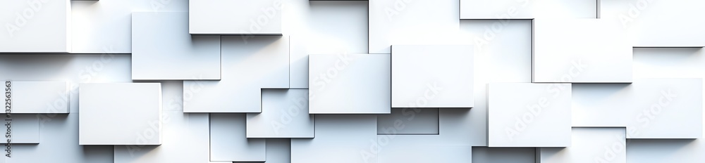 Poster a modern, abstract background featuring layered white rectangles, creating a clean and minimalist de