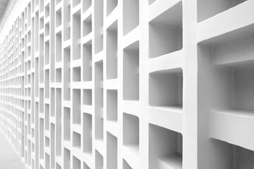 Fototapeta premium A Clean and Minimalistic White Brick Wall with a Uniform and Repetitive Pattern