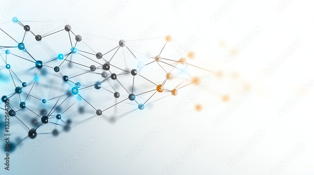 Aufkleber abstract representation of network connections with nodes in different colors symbolizing data flow 