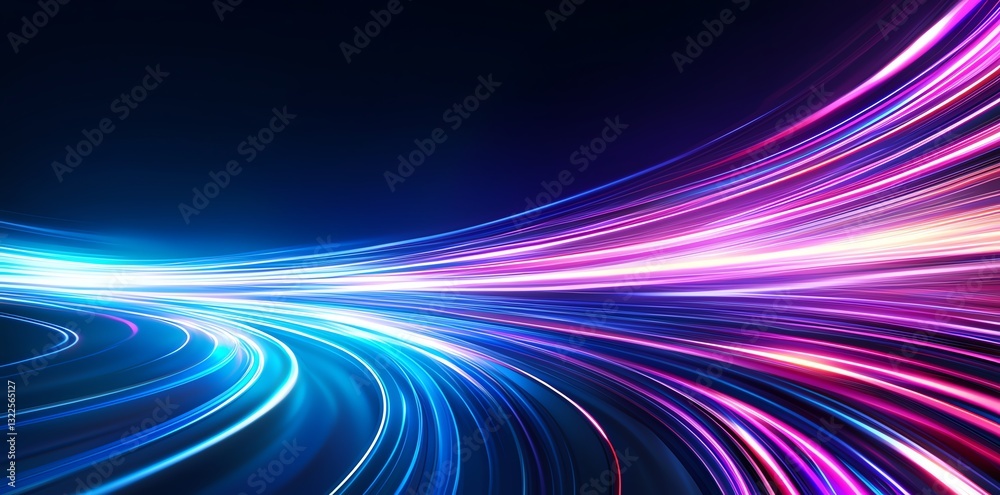 Poster a vibrant and dynamic display of light trails creating a sense of motion