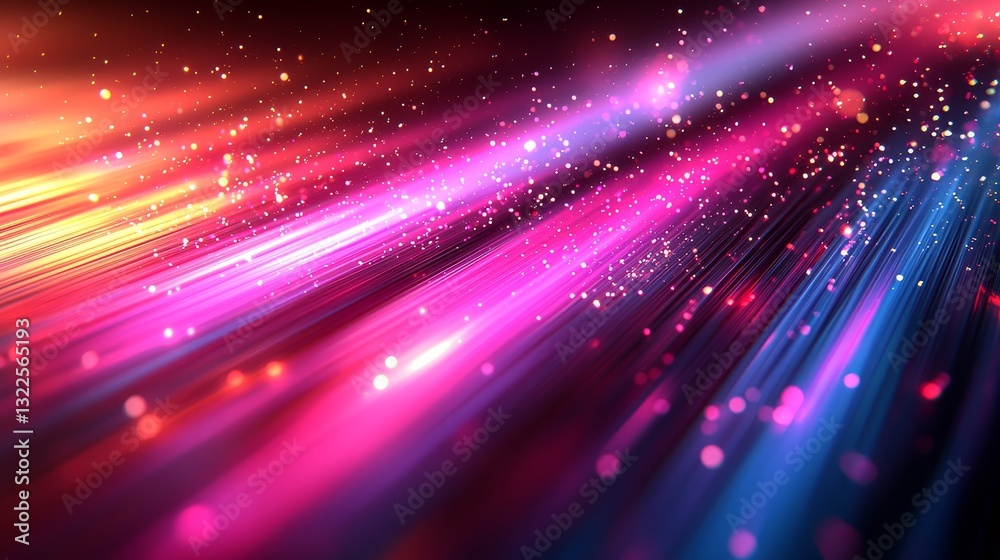 Wall mural red motion blur with dynamic lines on a modern, futuristic background