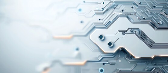 A close-up view of a modern circuit board showcasing intricate patterns and connections