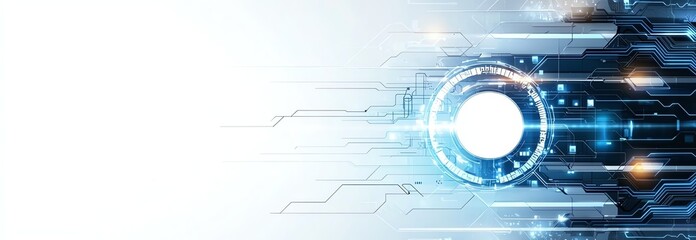 Obraz premium Futuristic digital design with neon elements, representing innovation and technology. Ideal for presentations, websites, or any project that emphasizes modernity and advancement.