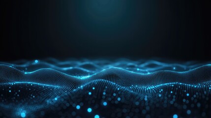 Fototapeta premium A futuristic glowing technology symbol floating in a dark digital space, representing innovation, AI, and data connectivity.