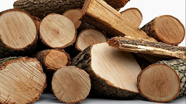 Natural Wood Logs Texture Background