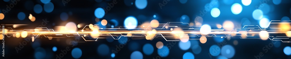 Poster A vibrant display of multicolored bokeh lights against a dark background, creating a captivating and dynamic visual effect perfect for use in graphic design and digital art project