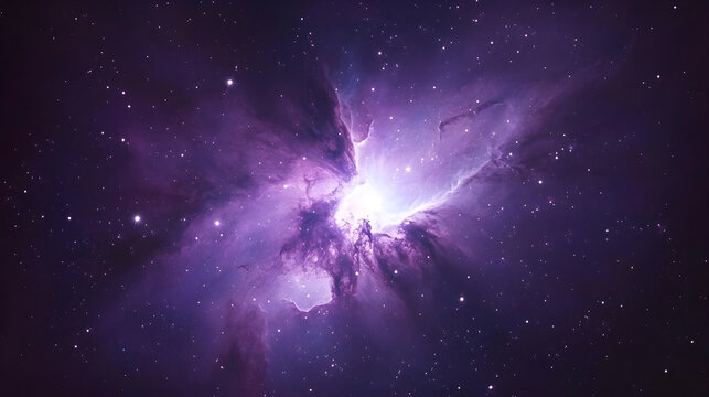 Deep purple cosmic galaxy background with scattered stars and nebula clouds creating a space theme