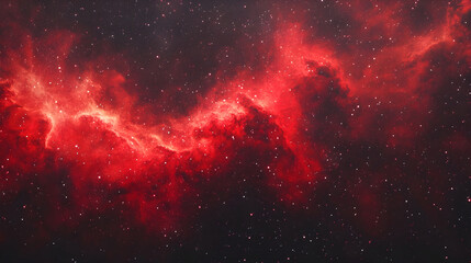 Deep red cosmic galaxy background with scattered stars and nebula clouds creating a space theme
