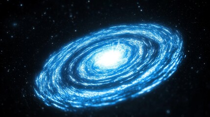 Fototapeta premium Stunning Blue Spiral Galaxy in Deep Space