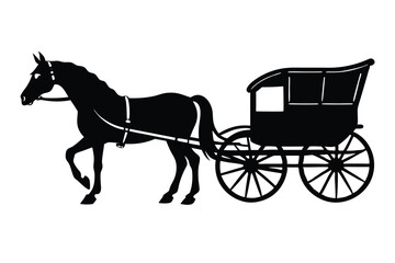 horse carriage illustration vector art
