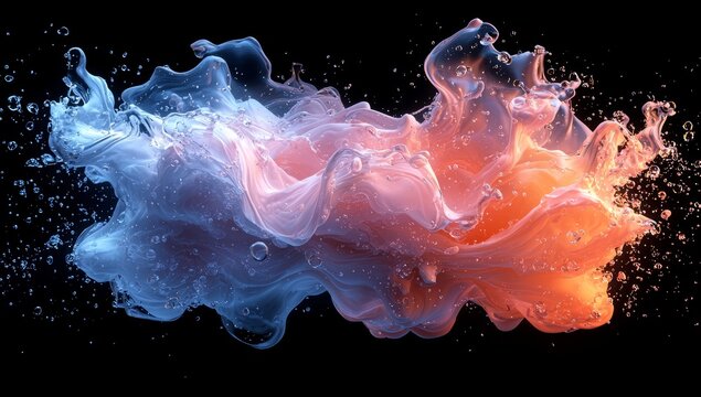 A slow-motion sequence of paint colors blending and swirling, featuring vivid hues and fluid motion to demonstrate the impressive and mesmerizing effect