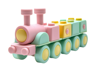 Colorful Pastel Toy Train for Children's Play and Learning Activities