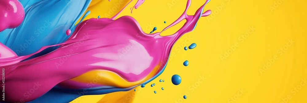 Poster vibrant color splashes create an eye-catching background perfect for artistic designs and creative p
