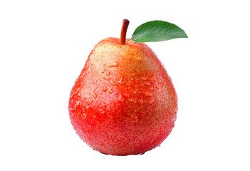 Fresh pear with vibrant colors isolated on transparent background