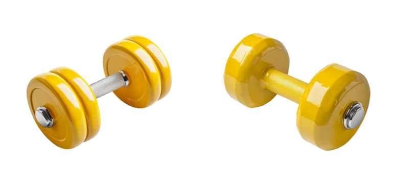 Bright Yellow Dumbbells for Home Fitness and Workout Equipment