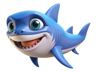 shark cartoon isolated on white