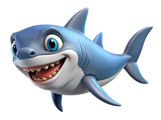 shark cartoon isolated on white