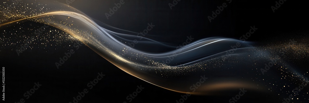 Aufkleber elegant gold swirl against a dark background creates a luxurious modern aesthetic for design project