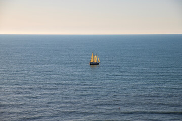 A boat sailing in the Gulf of Mexico in Clearwater Florida USA