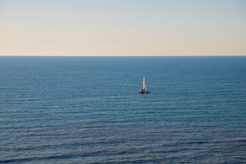 Obraz premium A boat sailing in the Gulf of Mexico in Clearwater Florida USA