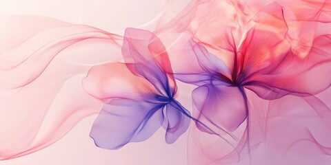 Obraz premium Artistic image featuring abstract flowers with flowing ethereal forms