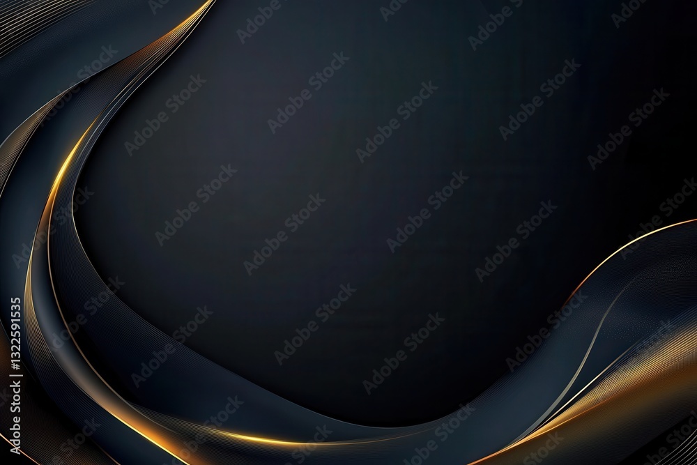 Aufkleber elegant dark background with gold accents creating a luxurious abstract swirl for modern design proj