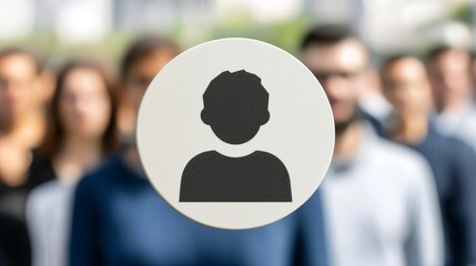 Fototapeta premium Conceptual image of a person with white circle, abstract visual representation of idea and concept