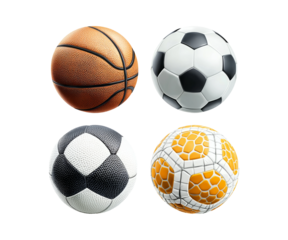 Collection of Different Sports Balls Including Basketball and Soccer