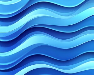 Fototapeta premium Abstract image featuring multiple blue layered wavy patterns