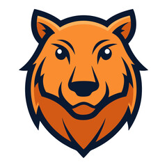 Capybara head mascot logo design vector