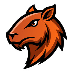 Fototapeta premium Capybara head mascot logo design vector