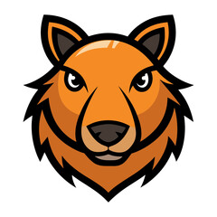 Capybara head mascot logo design vector