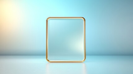 Gold frame on blue, elegant wall decor for modern and classic interior design