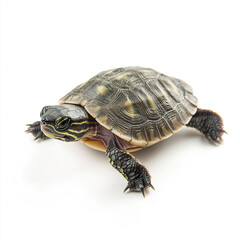 baby turtle isolated on white background