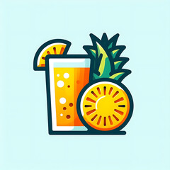 vector illustration of a pineapple juice