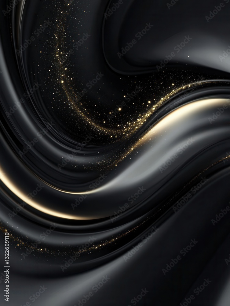 Poster elegant abstract background featuring a golden swirl on a dark backdrop, perfect for modern designs 