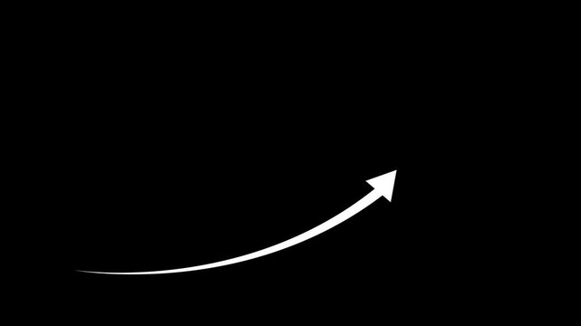 business growth arrow and graph chart, Business line arrow.Abstract business graph icon, black background video.