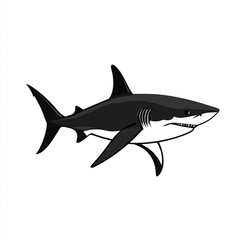 Fototapeta premium black shark icon on white background