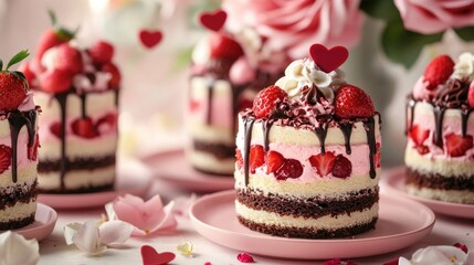 Delicious Strawberry Cakes for Valentine's Day