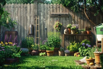 Premium Quality Picture of Backyard Gardening Equipment in the Backyard