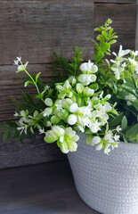 flowers on a wooden background